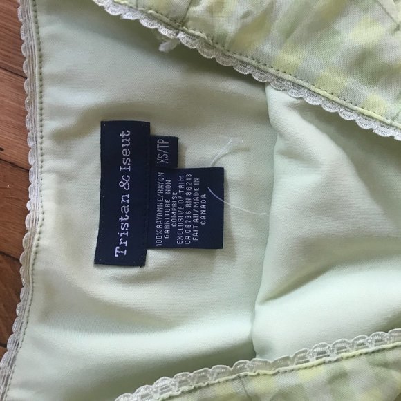 Lime Green gingham plaid y2k midi skirt - Picture 3 of 4